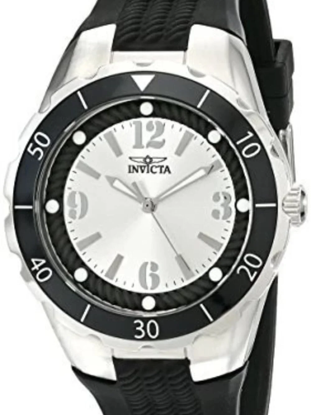 Invicta Women's 17482 Angel Analog Display Quartz Black Silicone Watch